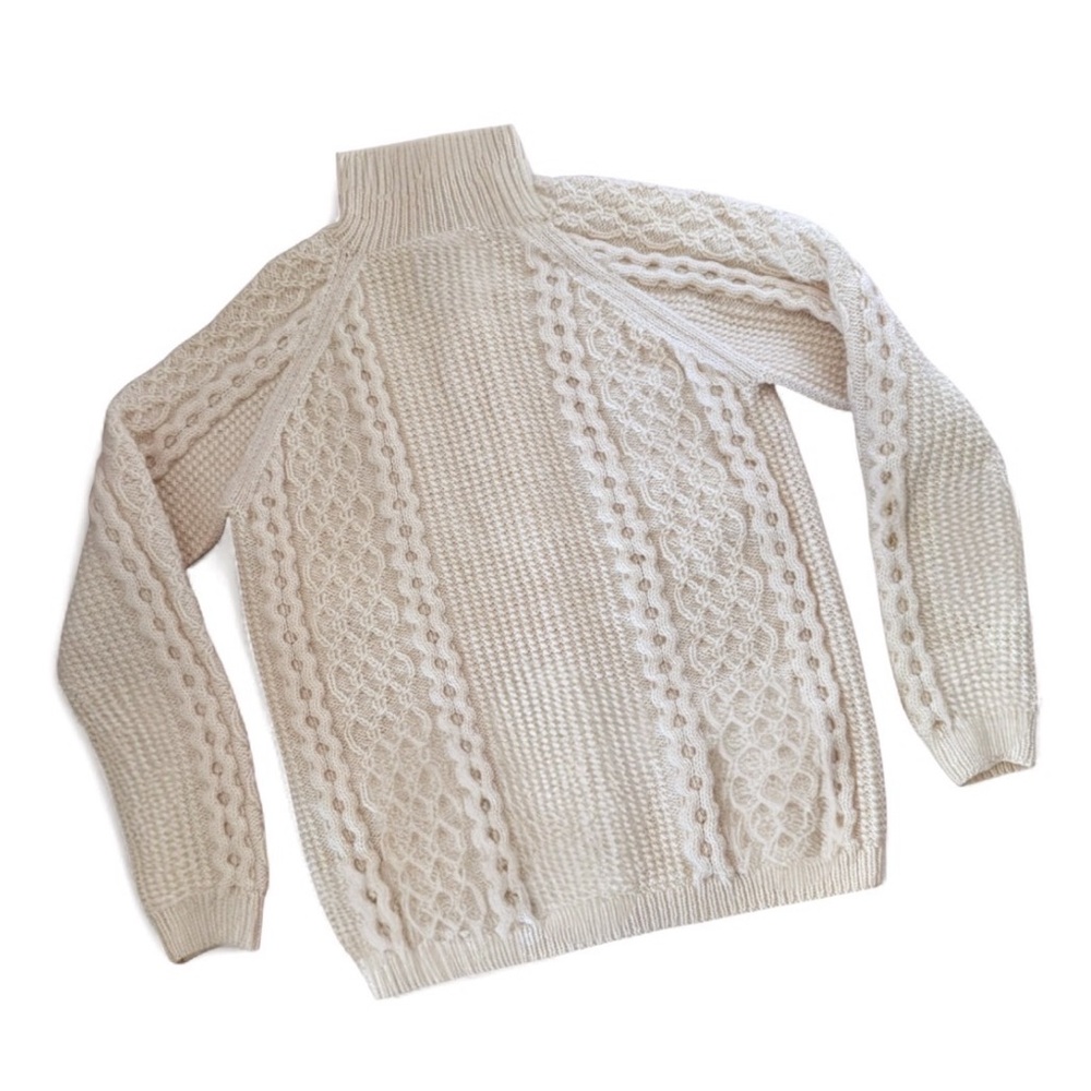 Vintage Irish Fisherman Style Cable Knit Wool Cardigan - Picture 4 of 4